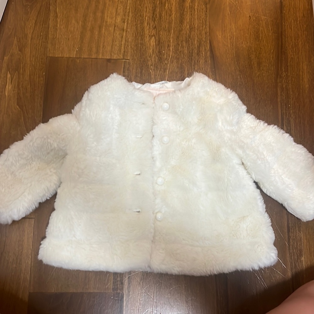 Janie and Jack faux white fur coat